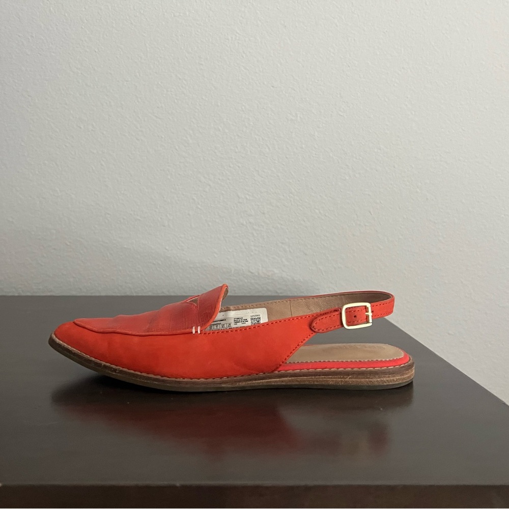 Sperry Saybrook Burnt Orange Leather Slingback Mule Loafers Women’s 8.5 - Picture 2 of 5
